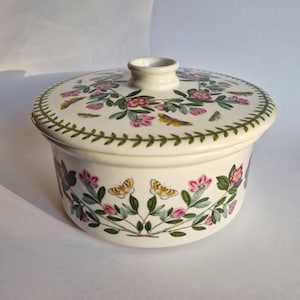 Vintage Portmeirion England Botanischer Garten 12,91 "Auflaufform. Ofen zu Tisch. Rhododendron-Muster. Design von Susan Williams Ellis.