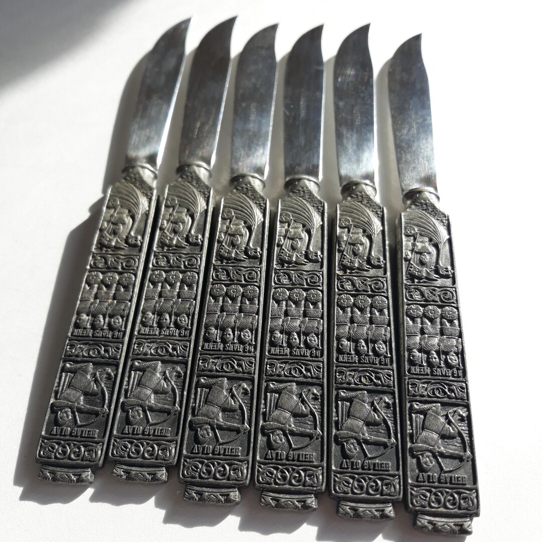 Ménagère Vintage Konge Tinn 23 Couverts, Norvège, Métal Vikings - Occasion