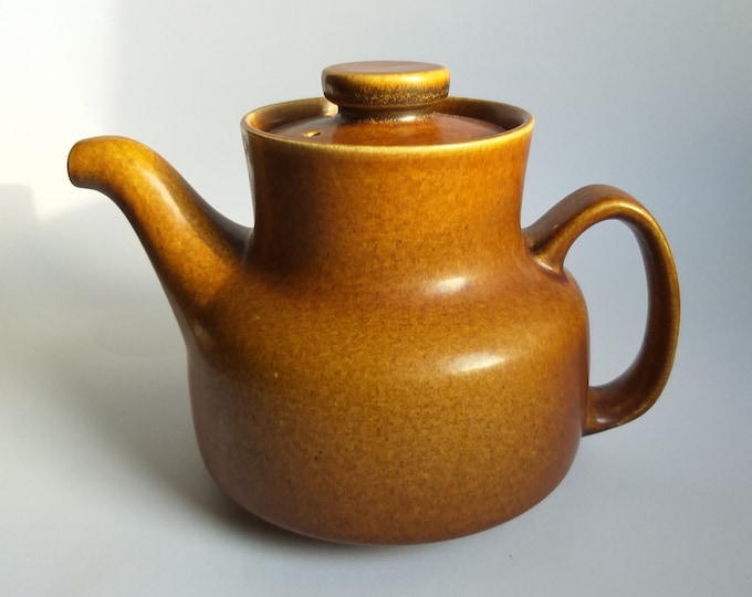 Upsala Ekeby Gefle Sweden. Solid Stoneware Tea Pot in Cuba Pattern. Designer Berit Ternell in 60s. Capacity 50 oz. Very well made in Sweden.