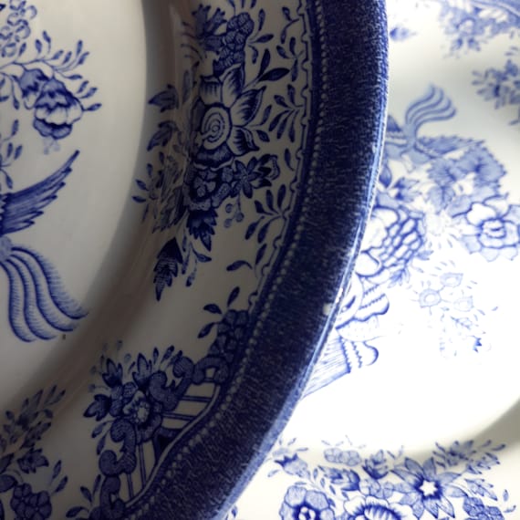 Vintage Egersund Faience Fabrik Norway Pheasant Pattern Dinner