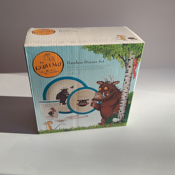 The Gruffalo Bamboo 5 Piece Kids Eco Friendly Dinner Set in Original Box. Set Includes a Bamboo Plate Bowl Cup Fork and Spoon. Not Used. Etsy