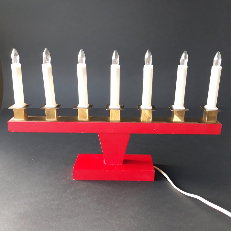 Åviken Metall Gnosjö Electric Wood Christmas Candleholder Candelabra