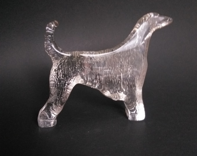 Vintage Kosta Boda Sweden Crystal Glass Zoo Kennel Puddle Dog Figurine Paperweight. Designed by Bertil Vallien. Collectable.