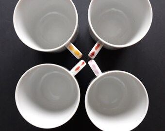 Set of 4 Suisse Langenthal Cups Switzerland. Four Quality Hand