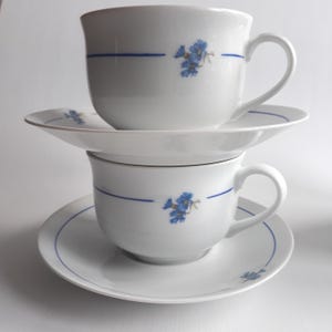 Large Size Mariehult Blåklint Sweden Tee, Coffee Mug and Cup, Saucer. Milk Jug, Creamer in Cornflower Pattern. Traditional Swedish Design.
