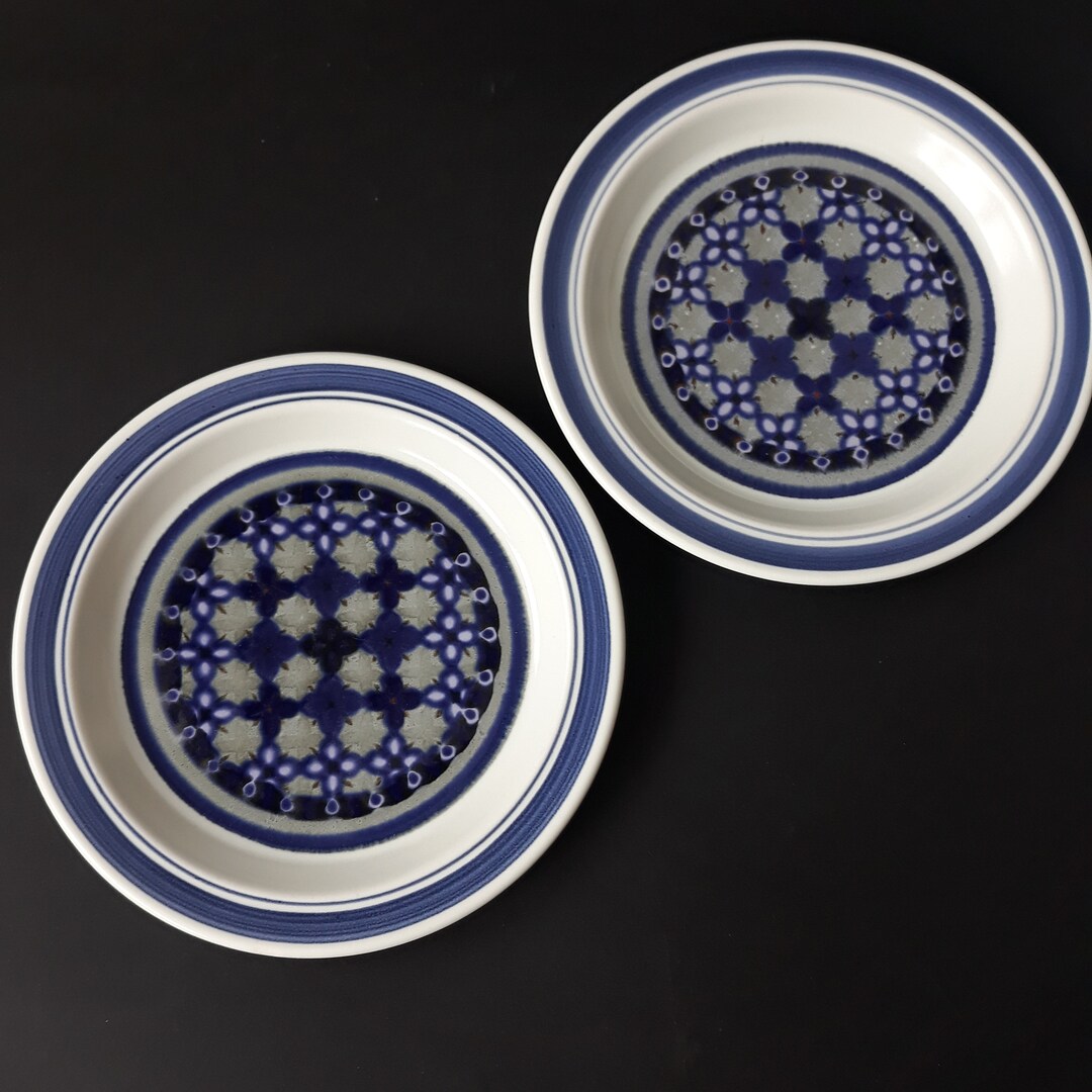 Pair of Royal Doulton Tangier Bread & Butter Plates 16.7 Cm 6.6 Blue