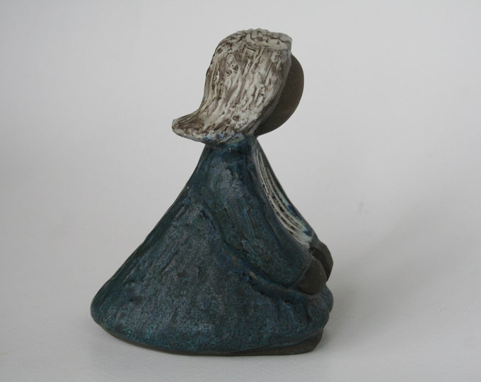 Sweden Nykyrka Motala Keramik. Rare find. Handmade Ceramic Girl Figurine Albert Ingemar Jansson. Collectable Swedish Figurine from 60.ties.