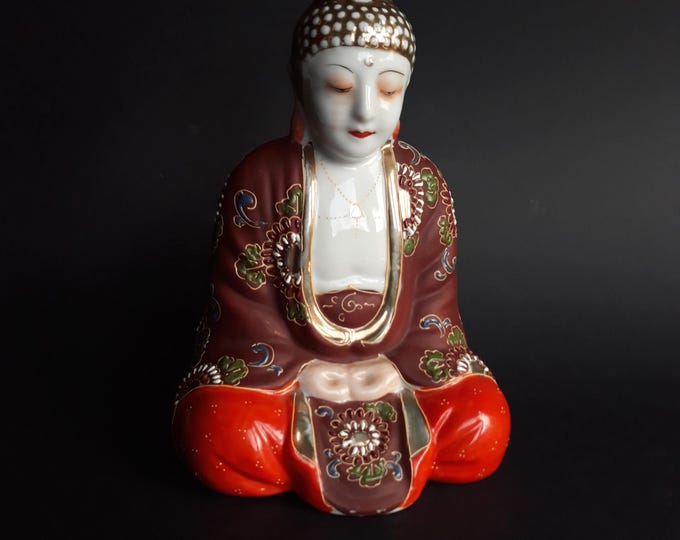 Vintage Buddha Original AEROZON Germany Porcelain Perfume Lamp Rauchverzehrer 1950. The Electrical Part is missing. Will serve as a Figurine