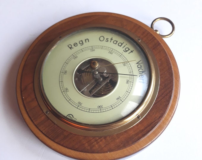 Vintage Barigo West Germany Barometer. Weather Clock.  Classic Piece is perfect for Measurement and Home Decoration.