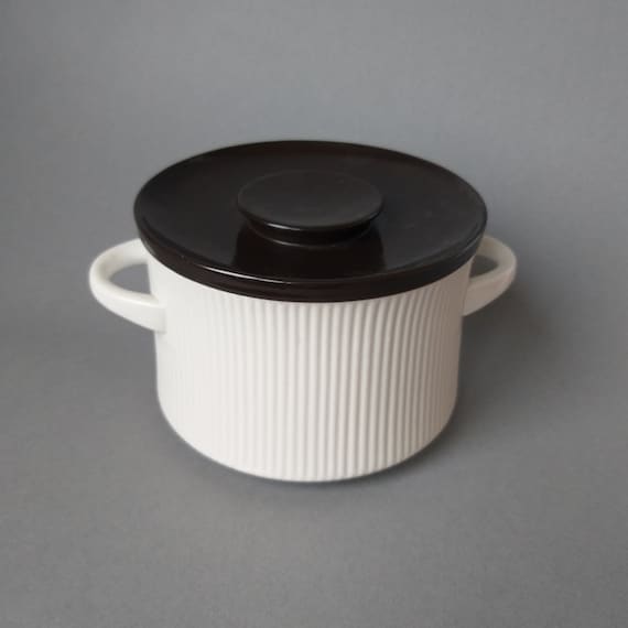 Vintage Rosenthal Thomas W. Germany Flammfest White Ribbed Pot