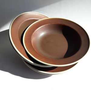 Gustavsberg Sweden. Vintage Classic Stig Lindberg Design Soup Plate, Bowl COQ in Brown Colour with Black Specks. Diameter 19.8 cm (7.79").