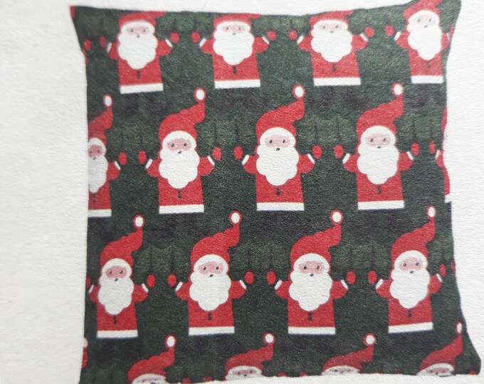 Set of 2 Ikea VINTERFINT Pillow Cushion Covers. Cotton 20 x 20" Santa Claus, Christmas Red on Green Base. New 2024