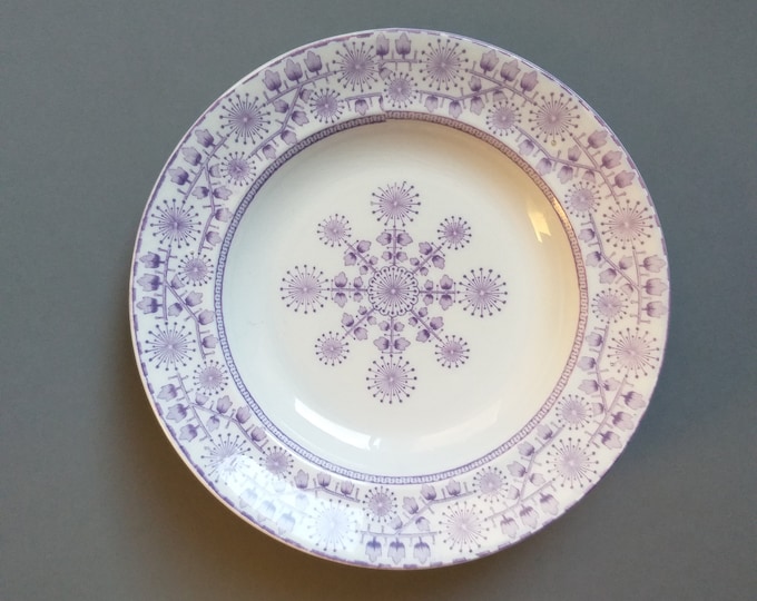 Gustavsbergs Porslin AB Sweden. Antique Collectible Plate SOL in Purple. Designed by Josef Ekberg. Made in 1905 - 1909.  Swedish Classics.