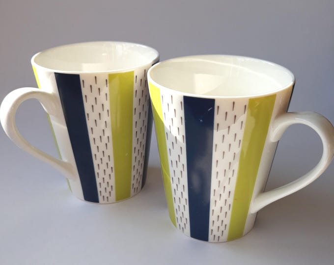 Stig Lindberg Mugs – Reproductions. KF Retro Edition Mug. Modern Design after Pattern of Stig Lindberg. Abstract Geometric Design. Marked.
