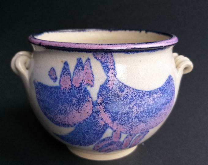 Fantastic Swedish Studio Art Pottery Bowl. Beautiful Unique Decorations on Bowls Sides. Artists Signed. Original Scandinavian Ceramic Design