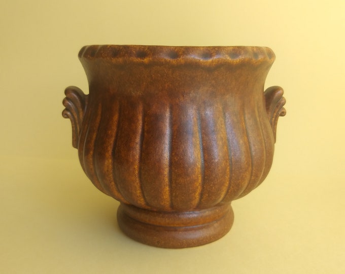 West Germany Scheurich. Vintage Ceramic Pant Pot, Planter. Very Decorative Relief. Art Deco, Art Nouveau Style. Excellent condition. Brown.