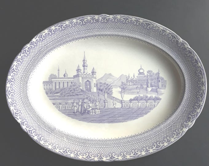 Istambul Gustavsberg Sweden. Antique Collectible Serving Plate Stambul. Designed by Arvid Ekberg. Made in 1880s. Swedish Porcelain Classics.