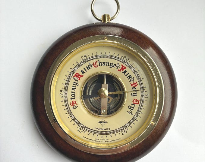 Vintage Swift England Barometer. Weather Clock. Classic Piece is perfect for Measurement and Home Decoration.