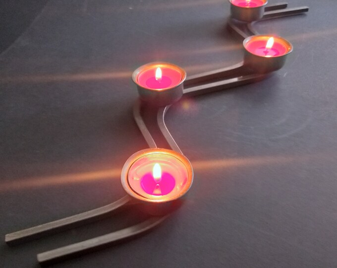 Vintage Dala Industrier Sweden Four Tealight Candle Holder. Swedish Wrought Iron Centrepiece. Preowned. Original Sticker. Swedish Home Decor