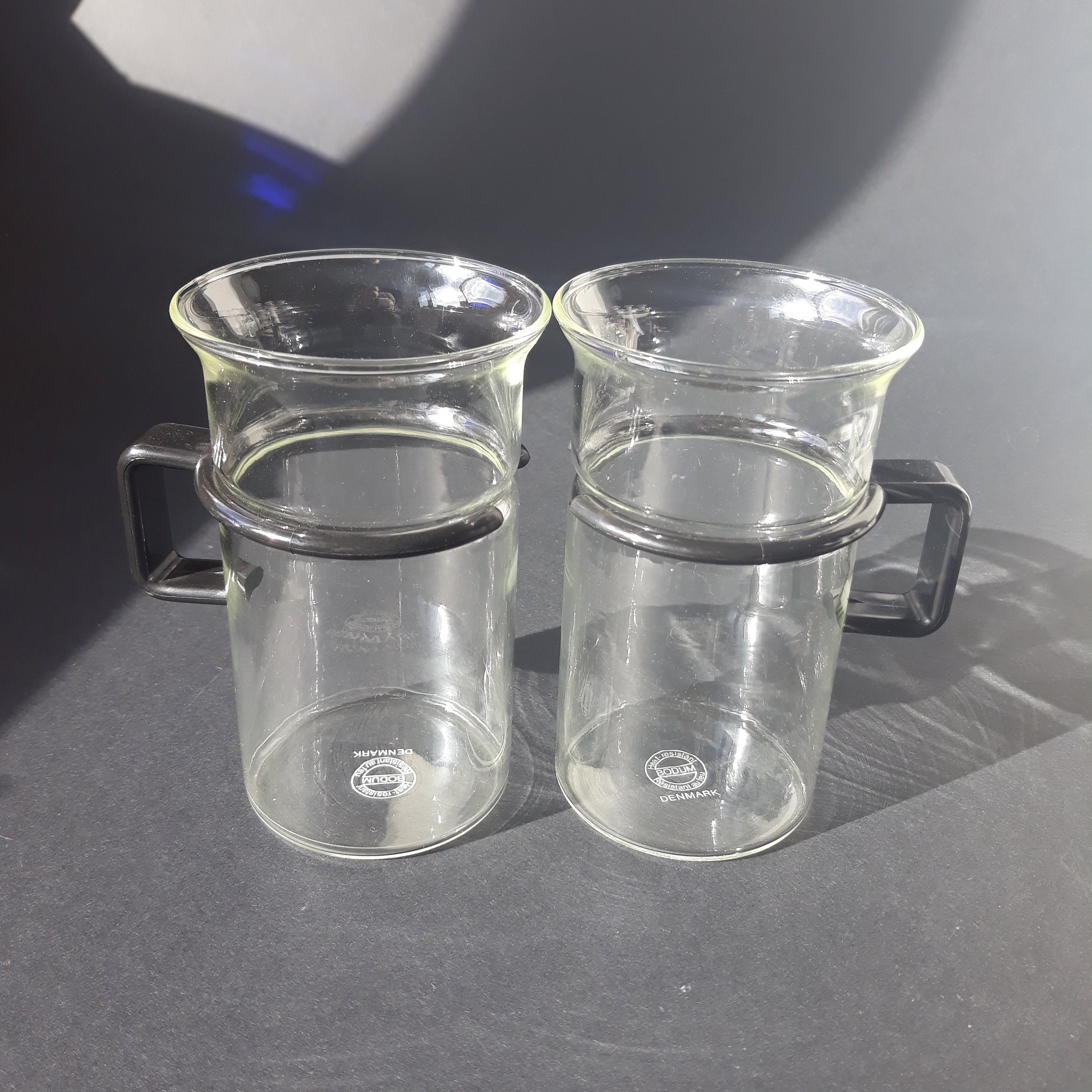 Vintg Bodum Glass Coffee Tea Cup Mug Bistro Bakelite Espresso Mid Cent Mod