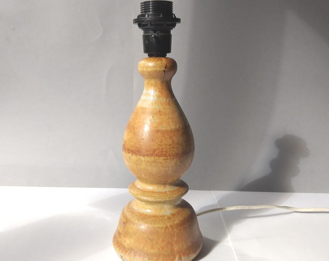 EGO Stengods Atelje Sweden. Vintage Lamp Base by Bruno Karlsson. Signed. Nice Earthy Brown Tones. Swedish Pottery. Mid Century Modern. Works