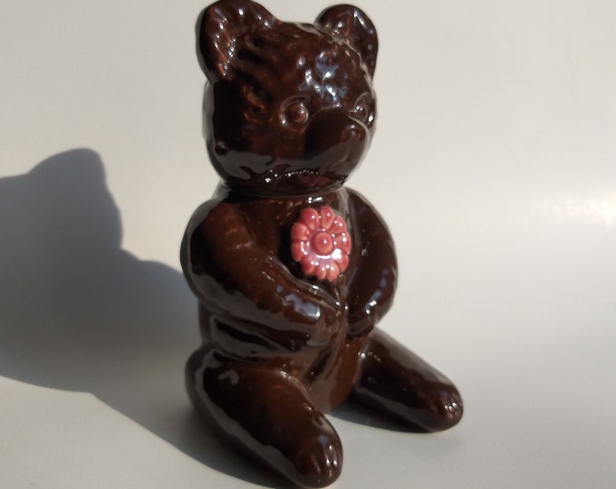 Guldkroken Hjo, Sweden. Vintage Ceramic Bear Saving Bank from 70s. Scandinavian Retro Pottery. Money Bank. Cash Box. Piggy Bank. Coin Bank.