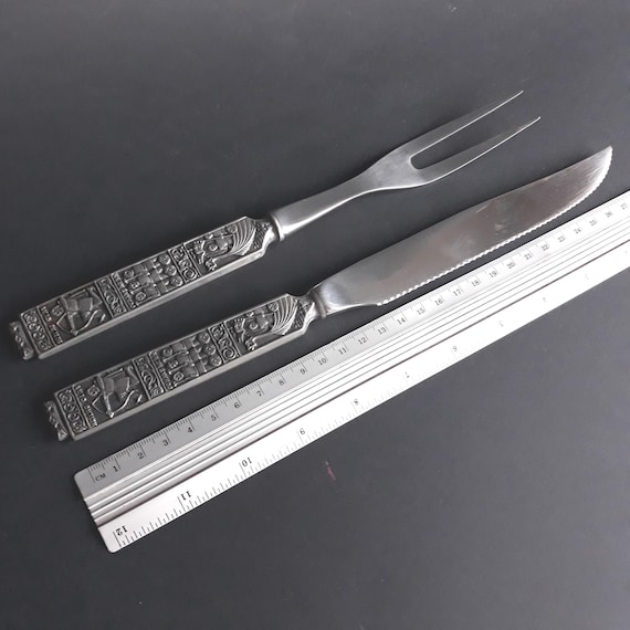 Norwegian Pewter Konge Tinn Flatware. Scandinavian MCM Style. Meat