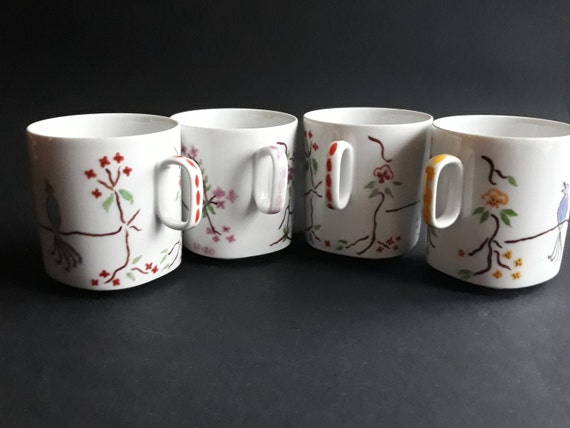 Set of 4 Suisse Langenthal Cups Switzerland. Four Quality Hand