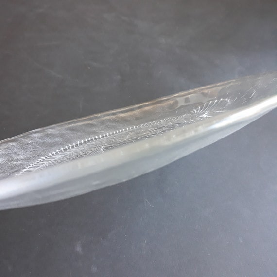 Kosta Boda Sweden Textured Crystal Glass Vintage Sea Food Serving