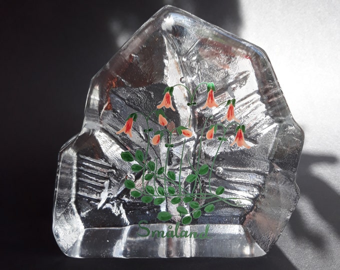 Vintage Nybro Sweden. Amazing Large Crystal Glass Piece. Paperweight.