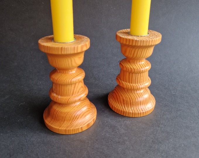 Pair of Markslöjd Sweden Pine Tree Candlestick Holders. Metal Inserts. Marked. Coms with Candles. Scandinavian Design Home Decor.