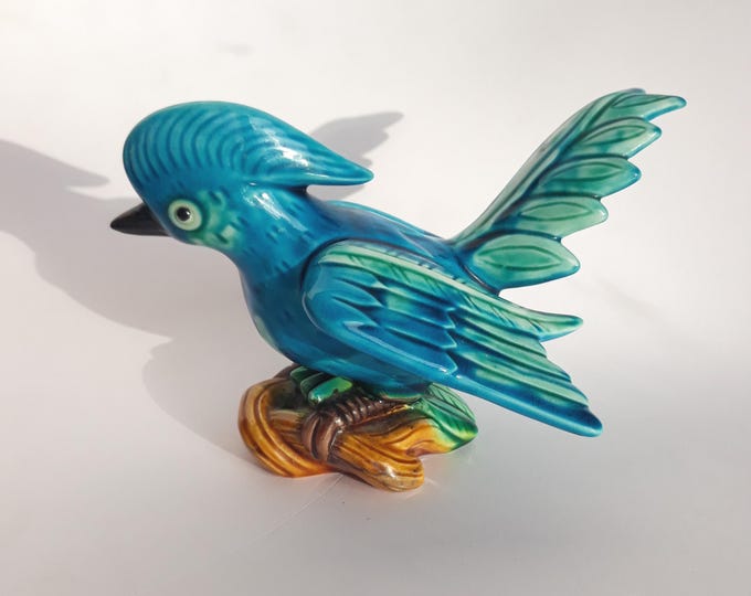 Gunnar Nylund Sweden for Rörstrand. Swedish Art Pottery. Stylized Ceramic Bird Figurine. Marked. Beautiful Swedish MCM Style Home Decor.