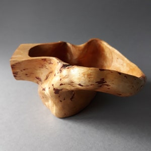 Swedish Vintage Birch Burl Wood Dish Bowl. Hand Carved in 60s. Scandinavian Rustic Home Decoration. Serving or Storage Bowl.