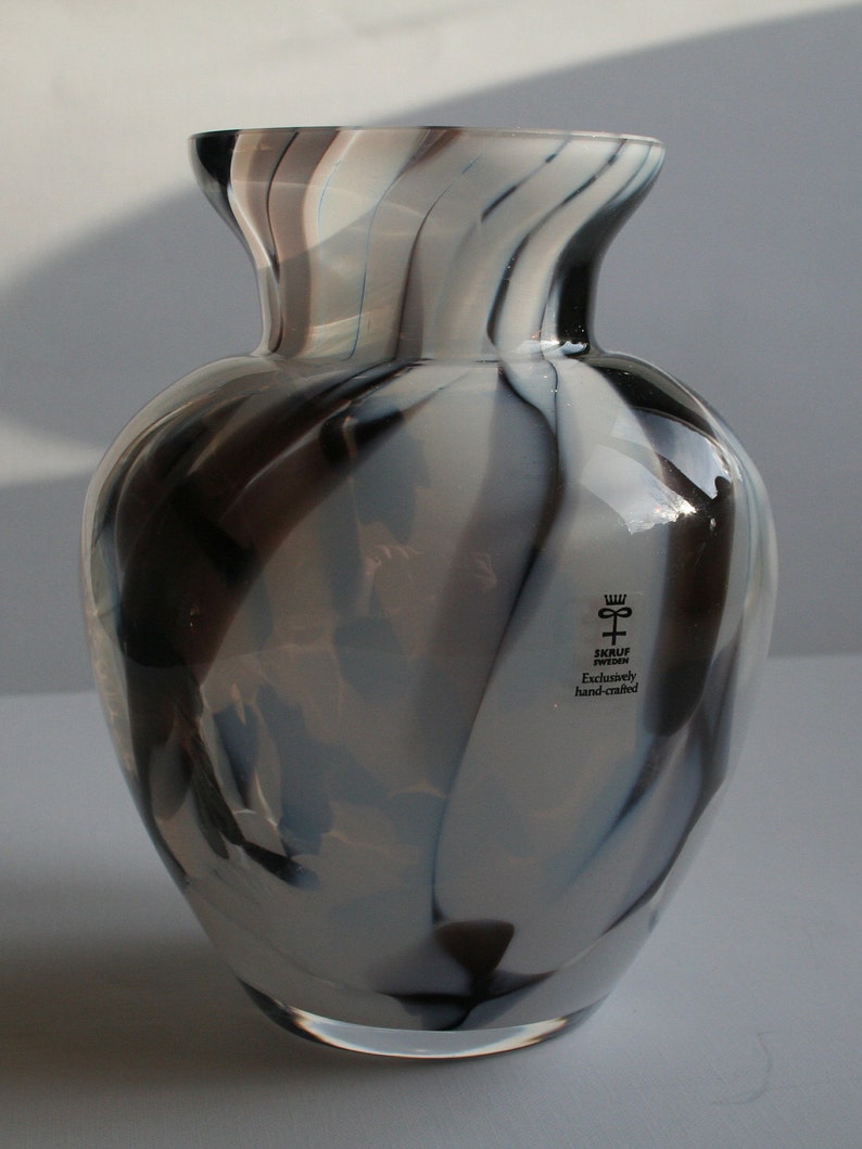 Sweden Skruf Beautiful Art Glass Vase. Hand Blown Swedish Etsy