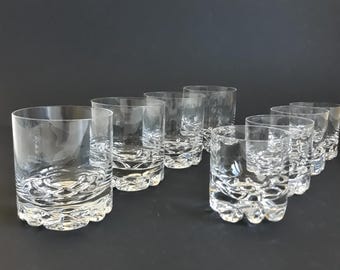 Set van 4 Orrefors Sweden Erik DOF, ideale glazen voor whiskyliefhebbers. Ontworpen door Olle Alberius. Moderne minimalistische Scandinavische stijl.