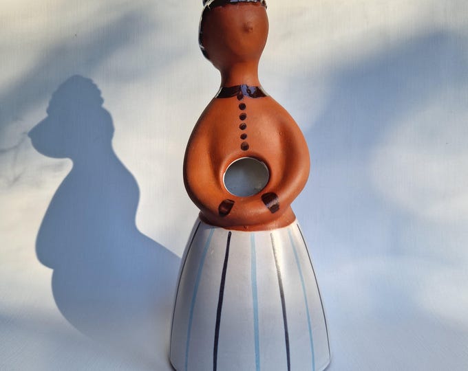 DECO Helsingborg Sweden Ceramic Girl Lady Sculpture / Figurine. Laconic Lines. Vintage Swedish Art Pottery. Mid Century Modern Style.