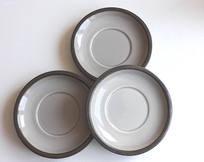 Set of 3 Bing Grondahl B&G Denmark Stoneware Tema Saucers. Design Jens Harald Quistgaard. Beautifully Glazed Rim. Vintage Danish Tableware.