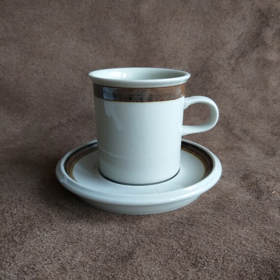 Arabia Wartsila Finland. Espresso Coffee Cup and Saucer in Natural
