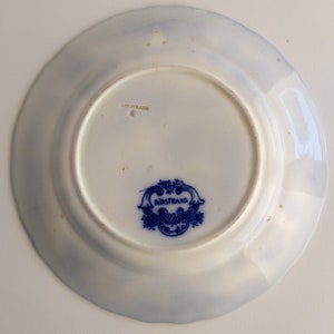 Antique Rörstrand Flow Blue Plate. Beautiful Old Swedish Porcelain Plate. Oriental Scene. Border Decorated with a Plant Motif. Collectable. image 4