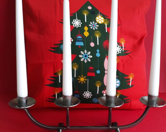 Sturdy Swedish Design Metal Advent Candlestick Holder. Made in Sweden. Scandinavian Vintage Home Decor.