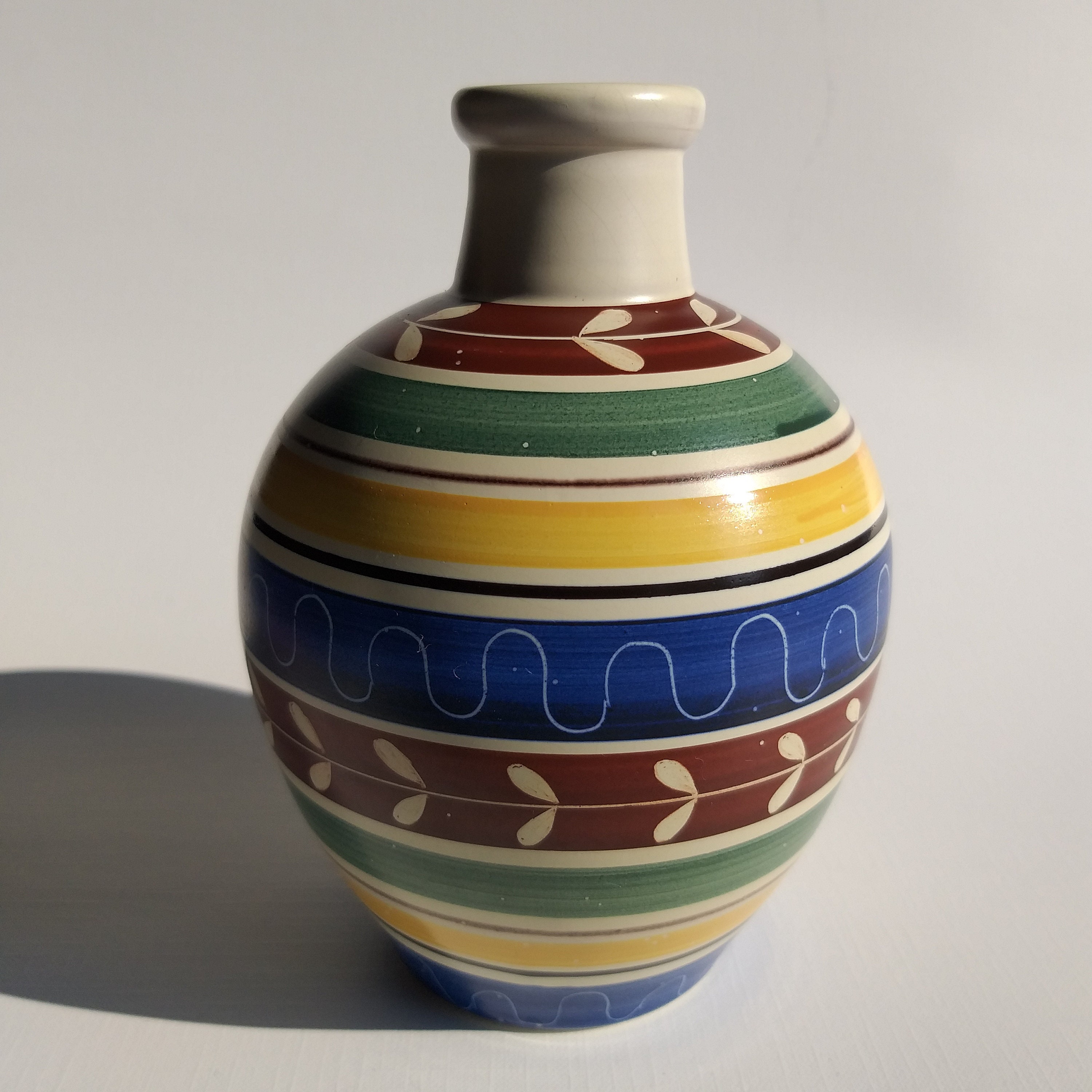 Nittsjo Sweden. Beautiful Colourful Ceramic Vase. Swedish