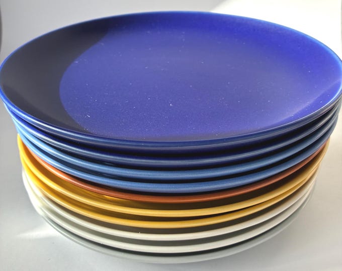One Set of 2 Vintage Hoganas Keramik Sweden Round Stoneware Dinner Plates. Marked. Swedish Tableware. Scandinavian Design.