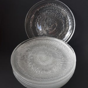 Vintage Iittala Finland Solaris Crystal Glass Dinner Plate. Design by Tapio Wirkkala. Vintage Mid Century Modern Style. Finnish Design 70s.
