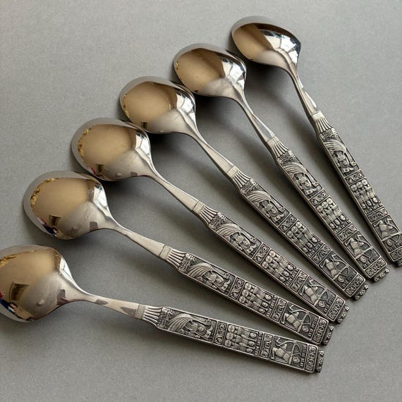 Norwegian Pewter Konge Tinn Flatware. Scandinavian Modern Style. 6