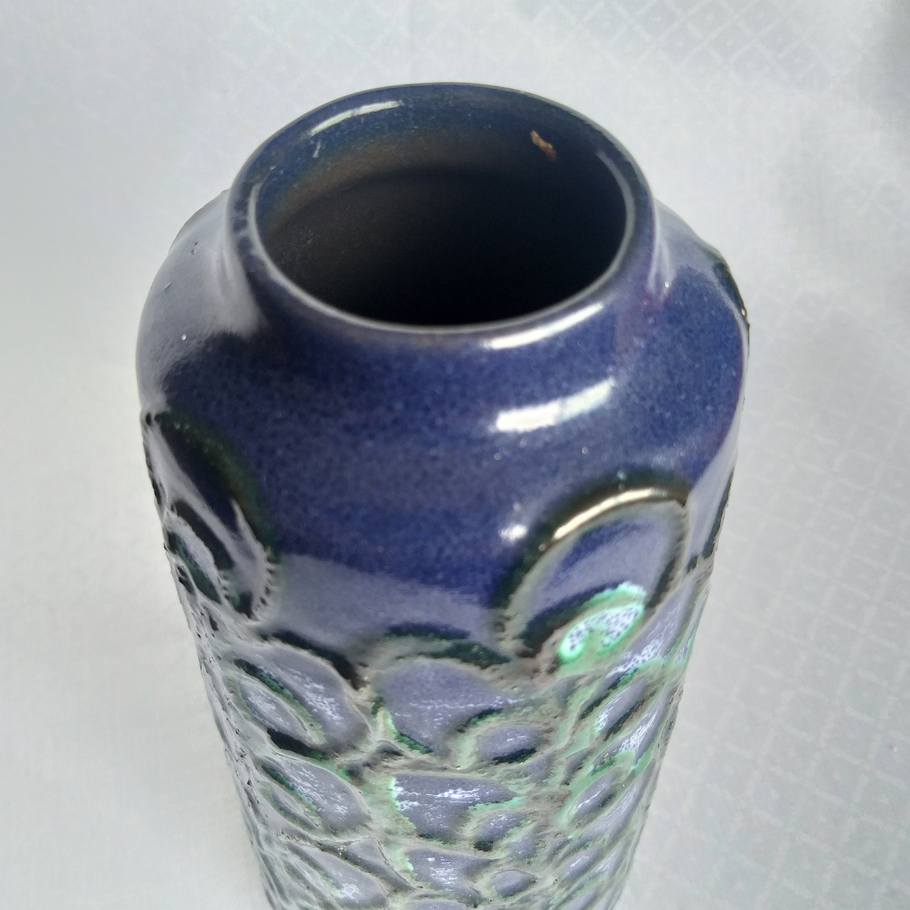 Veb Strehla Keramik East Germany. Vase in Fat Lava Style. Blue - Etsy