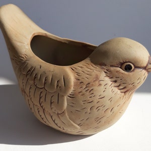 Lovely Vintage Studio Pottery Ceramic Bird Planter from Sweden. Matt Finish. Swedish Home Dekor from 80s. Not Marked. Gift For Bird Lowers.