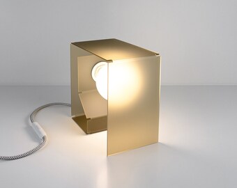 Industrial Table Lamp, Abat Jour, Laser cut and folded by hand, Brown Cola color