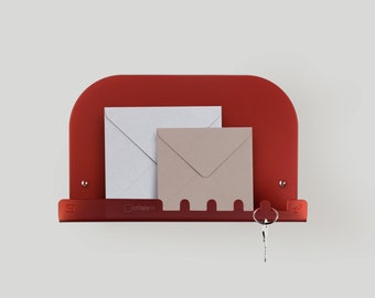 Mail-Key Wall Organizer, Key and Mail Holder, Letter Holder, Home Accessories, Furnishings, Red