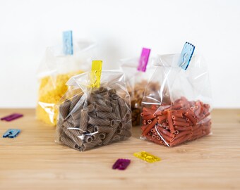 Bag Clips, Bag Closer, Clothespins, Freshness Saver, Pack of 18, Palette Special Colors, Multicolor