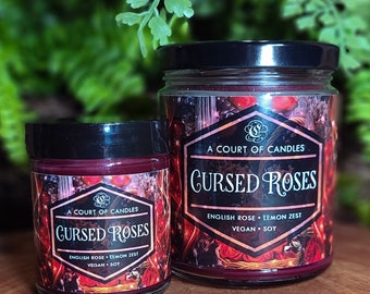 Cursed Roses |  9 ounce glass jar  |  SOY CANDLE